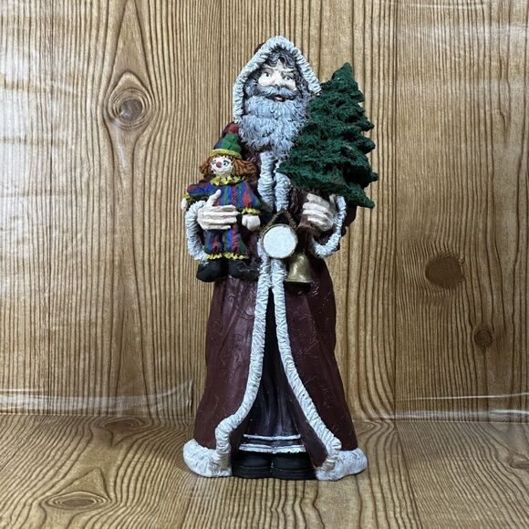 Vintage Santa Clause Pecan Resin Wood Christmas Painted Figure With‎ Clown Rare - Picture 1 of 8